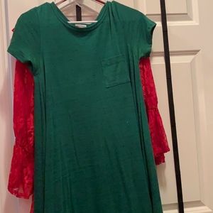 Short Sleeve Green Dress